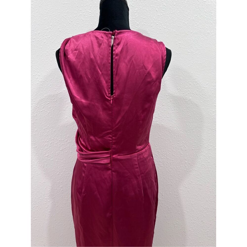 Lush sleeveless‎ pleated midi dress fuschia rose size medium - Picture 8 of 9